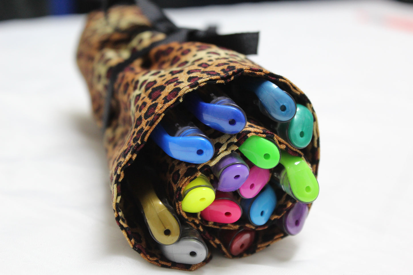 Leopard Print utensil roll-up