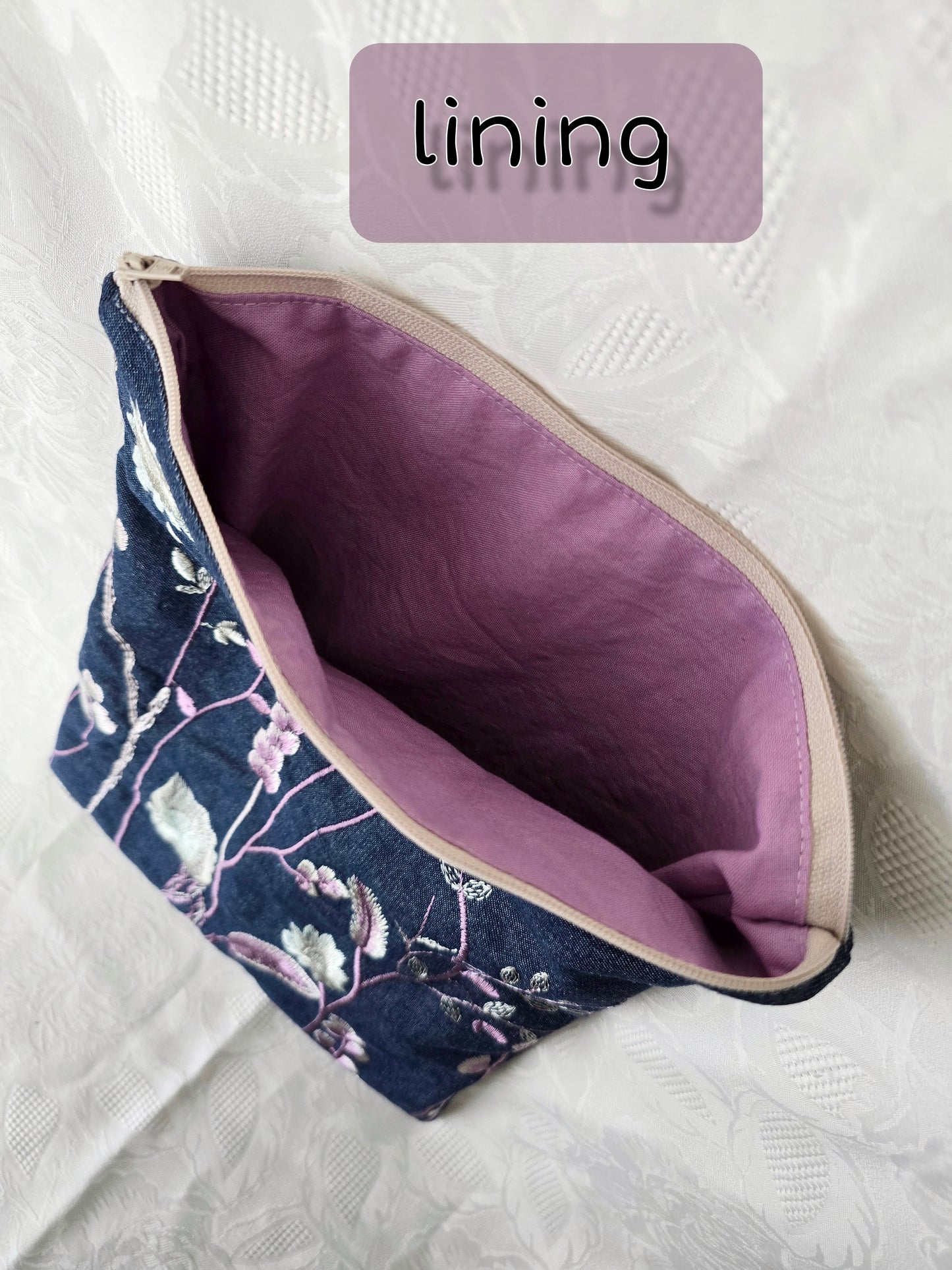 Climbing floral denim book sleeve