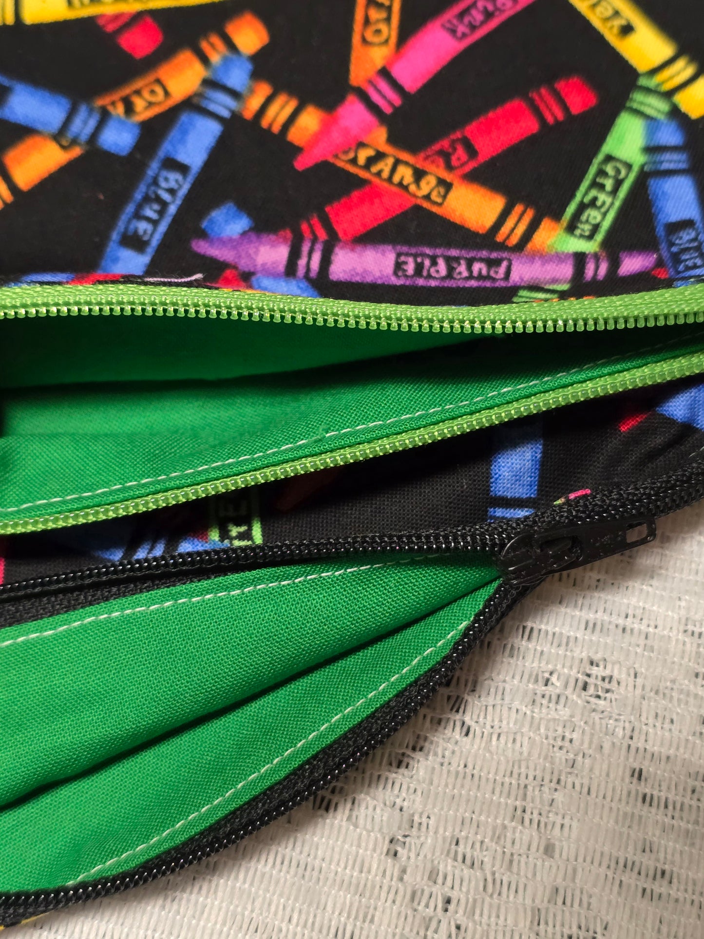 Color me fun crayon print multi purpose zipper bag