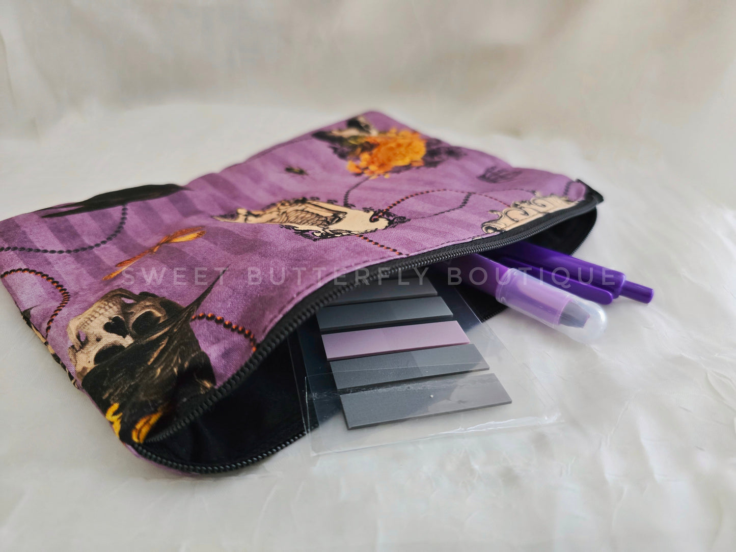 Spooky Purple Zipper Bag