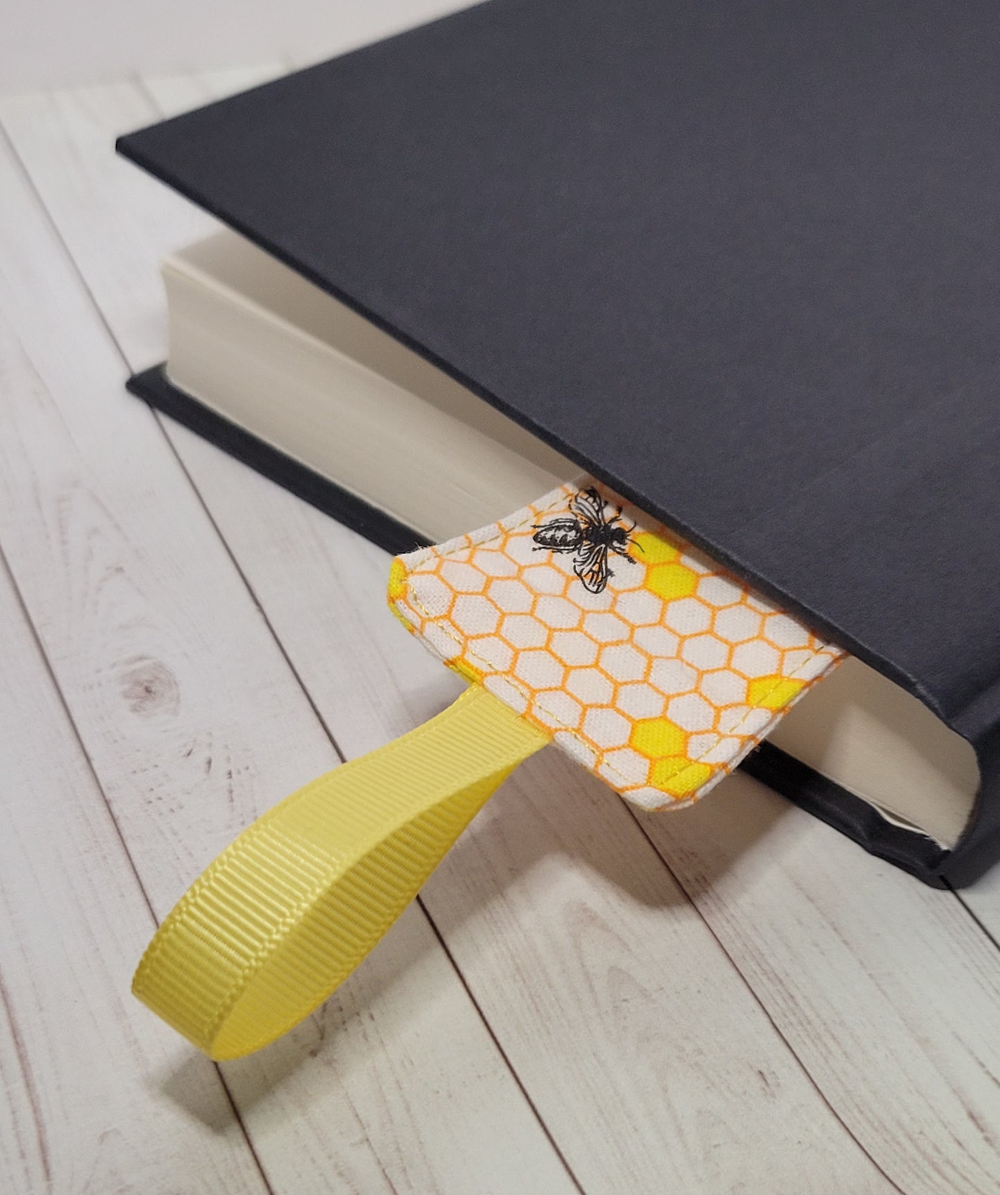 Bees and Honeycomb Fabric Bookmark