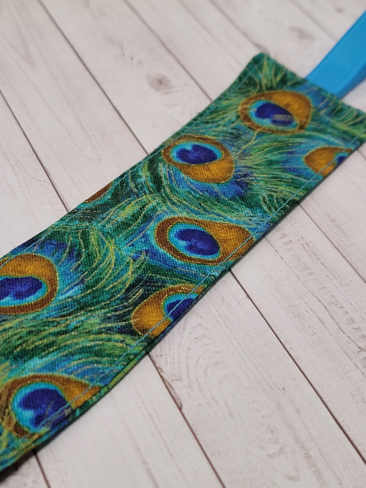 Peacock Feathers Fabric Bookmark