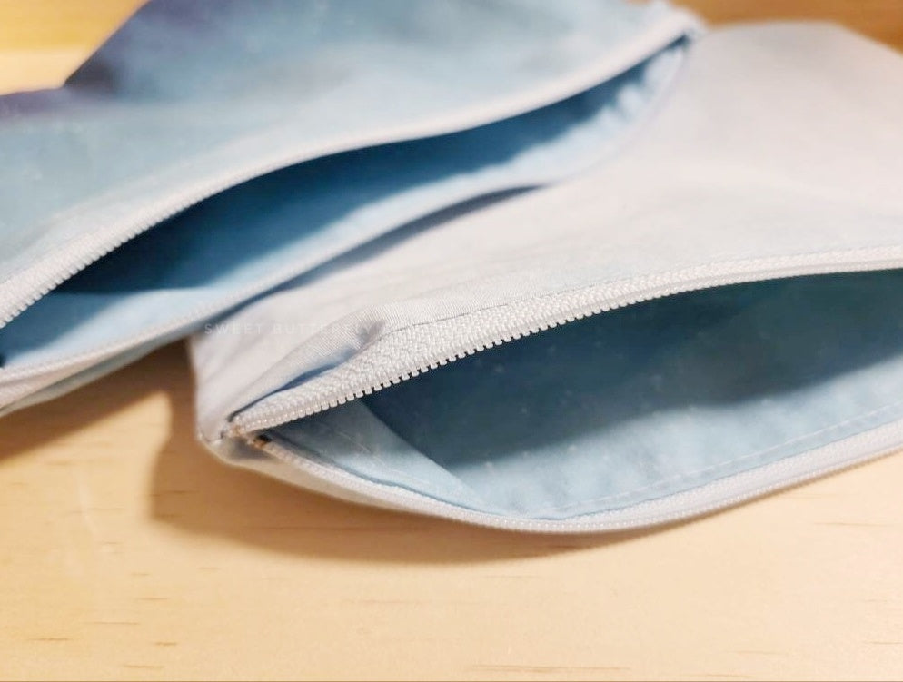 Icy blue multipurpose zipper bag