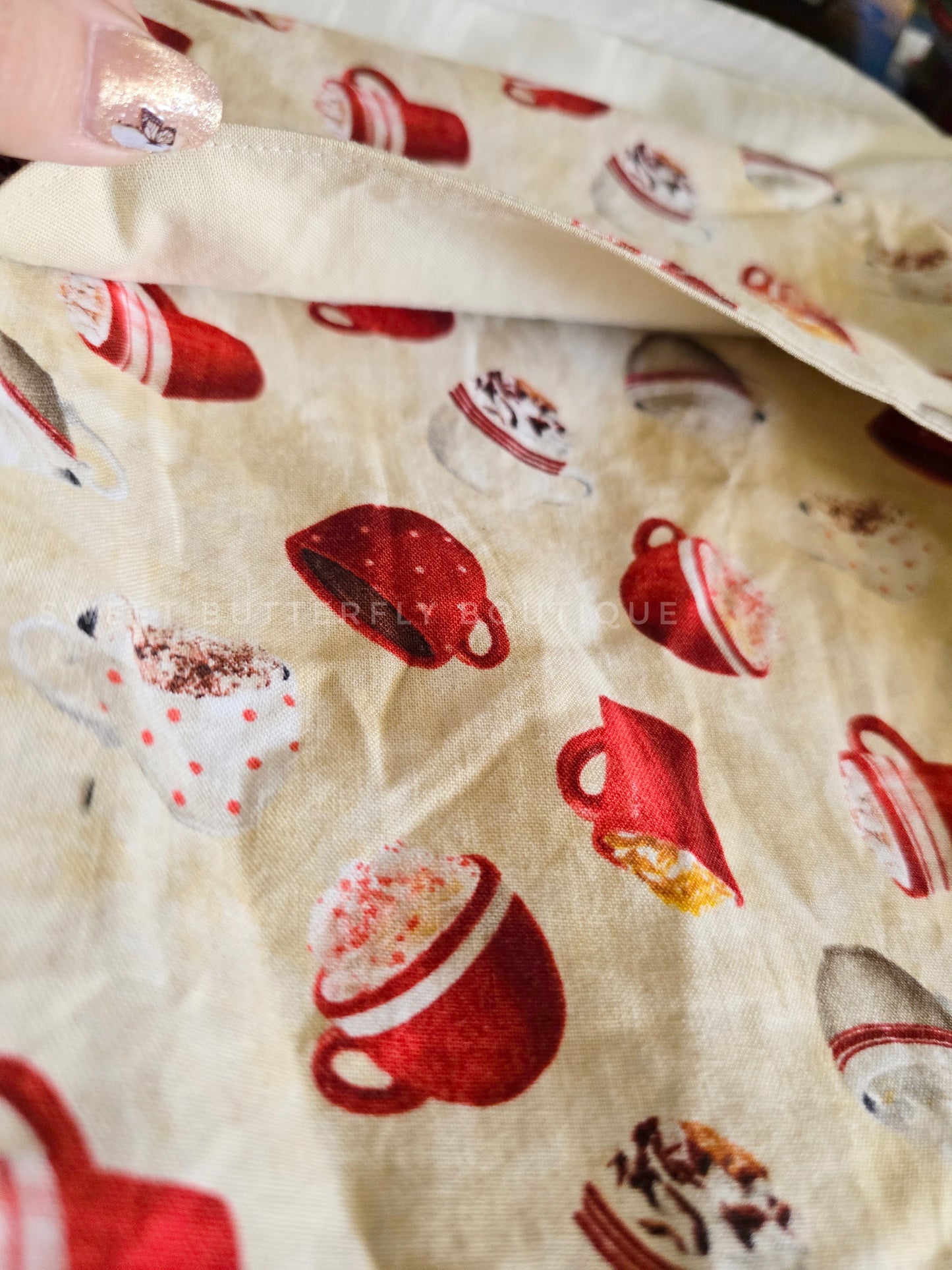 Hot Cocoa Mugs on cream background