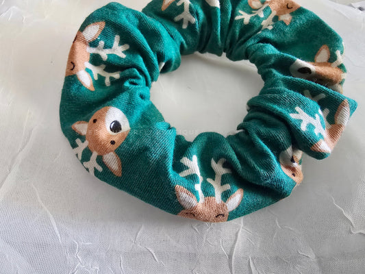 Green reindeer scrunchie