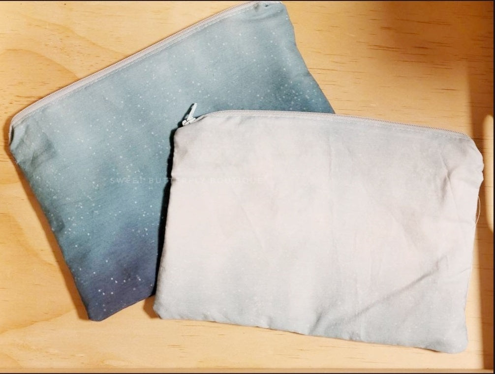 Icy blue multipurpose zipper bag