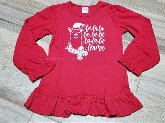 Sz 10 - Long Sleeve fa-la-la-Llama